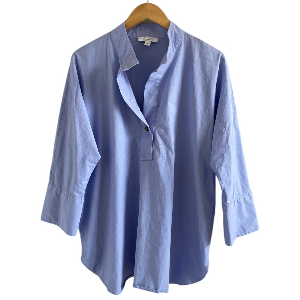 Ann Taylor Weekend Collection Popover Tunic Top 3/4 Sleeve Large